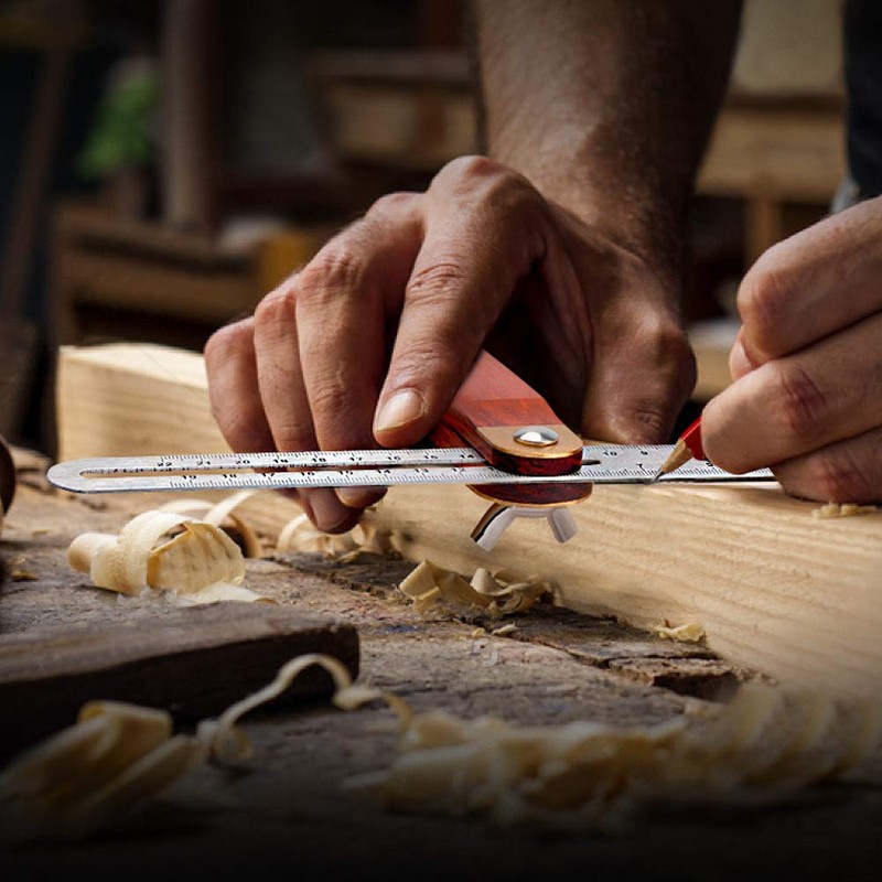 ANCLLO 27cm Activity Angle Ruler Protractor Horizontal Sliding T-Bevel Square