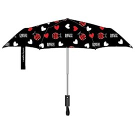 Nollia Windproof Automatic 2 Pack Travel Umbrella, Compact Portable with Reinforced Ribs for Sun & Rain-Love Ladybug