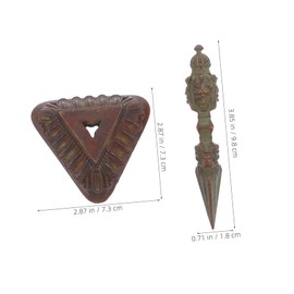 Ciieeo 1 Set Temple Accessories Office Decor Small Sculpture Living Room Decoration Table Ornaments Table Statue Decor Office Shelf Decorations Statues Copper Alloy Coffee