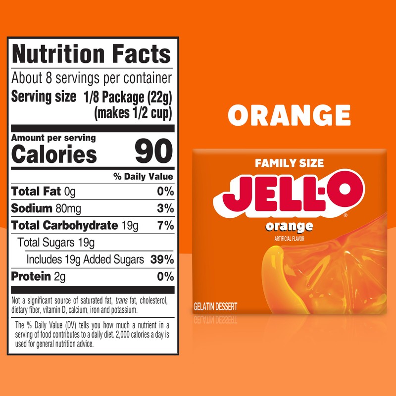 Jell-O Orange Gelatin Mix (6 oz Boxes, Pack of 6)