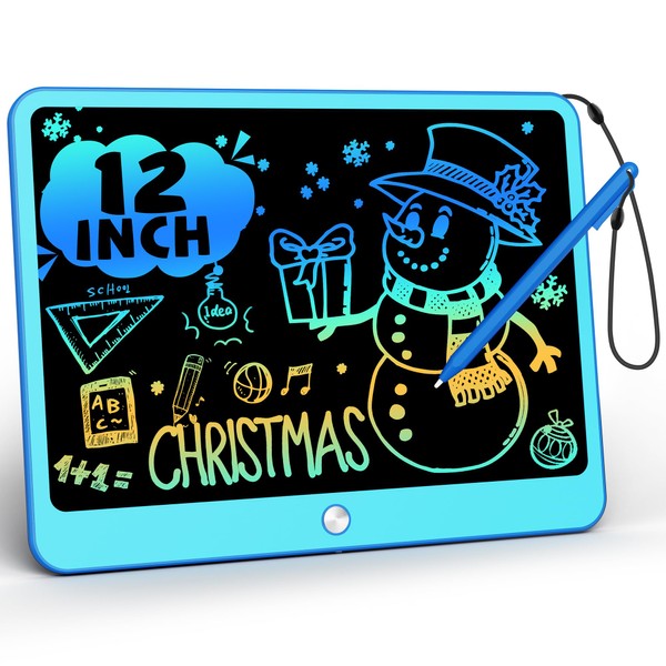 TEKFUN Toy from 3+ Years, 12 Inch LCD Writing Board, Children's Writing Tablet, Erasable Painting Board, Magic Board, Children's Learning Toy, Boys Girls Birthday Gifts, Age 3 4 5 6 7 8 (Blue)