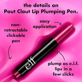 e.l.f. Pout Clout Lip Plumping Pen, Plum on Over | Nourishing Lip Balm For Sheer Color & Shine, Plumps & Moisturizes, Vegan & Cruelty-Free