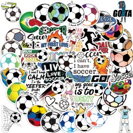 100 PCS Soccer Stickers, Vinyl Waterproof Sticker for Water Bottles Laptop Scrapbook, Soccer Gifts for Girls Boys, Soccer Party Favor and Christmas Stocking Stuffers for Kids