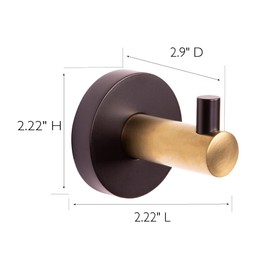 Design House 582734-BGD Kelton Bademantelhaken, mattschwarz, satiniert gold