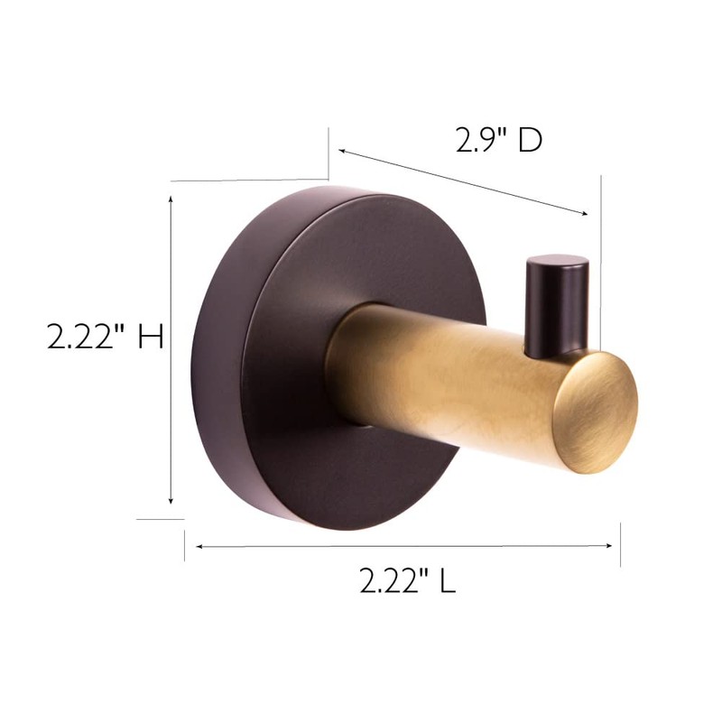 Design House 582734-BGD Kelton Bademantelhaken, mattschwarz, satiniert gold