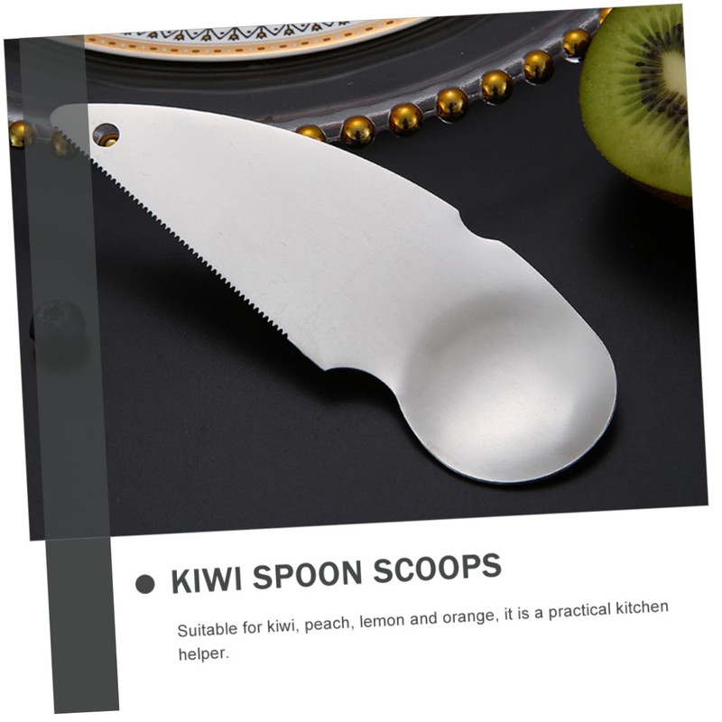 BIUDECO 2Pcs Stainless Steel Kiwi Cutters Spoons Effortless Digging Tool