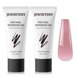 JEWHITENY Poly Nail Gel 2PCS Pale Pink Poly Gel Nail Extension Enhancement Thickening Trendy Nail Art Design Salon At Home Suitable for beginners Natural Looking And Long Lasting Need U V Lamp Curing