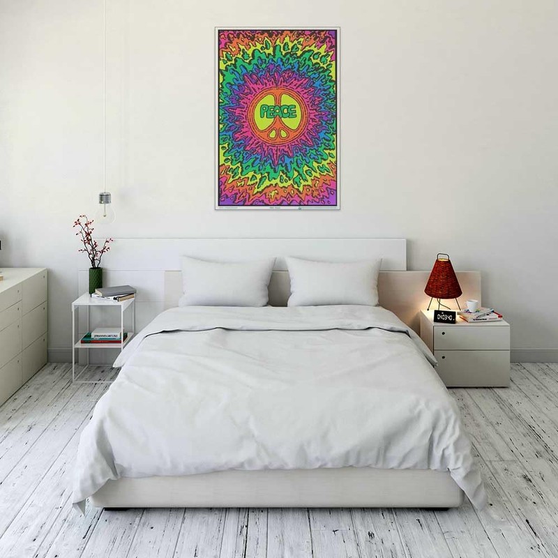 Scorpio Posters Psychedelic Peace - Flocked - Blacklight Poster -
