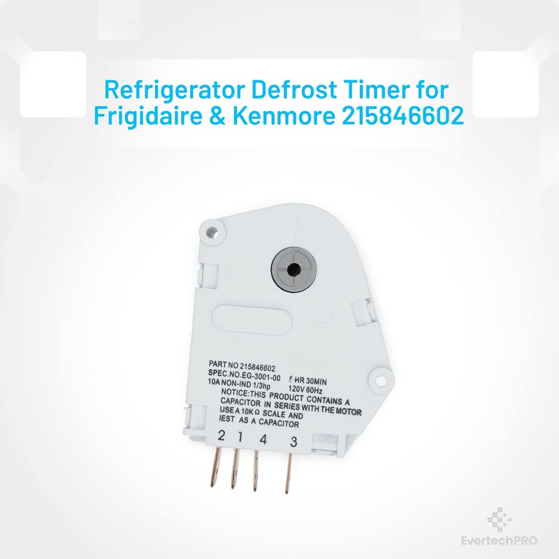 EvertechPRO Refrigerator Refrigerator Defrost Timer for 215846602 5304457327 5300628518 00624728