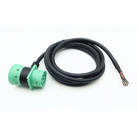 WISDOMHOOD SAE J1939 - Cable de coleta de 9 pines macho y hembra a extremo abierto de 6 pies para camión Freightliner