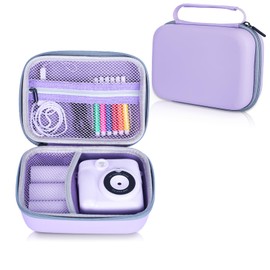 Riosin Kids Instant Print Camera Case Compatible with YORKOO/OPERHOO/CHRERNA/YKSLEMON/CKATE Kids Instant Print Camera, Hard Storage Case with Inner Pocket for Girls Boys Toys Gift- Case Only (Purple)