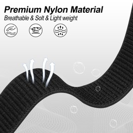 Koazon Hook and Loop Nylon Watchband Compatible with Garmin Venu 3s/2s/Forerunner265s/255s,18mm Soft Elastic Lightweiht Sport Adjustable Replacement Strap for Garmin Vivoactive 4S Women Men