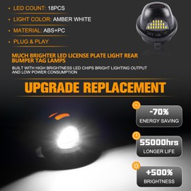 Gempro Led License Plate Lights Compatible with Ford F150 F250 F350 F450 F550 Superduty Bronco Excursion Ranger Expedition Explorer Amber Neon Tube Tag Lamps