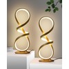 JIOODICH. 2 Pack Table Lamps, LED Touch Dimmable Spiral Desk