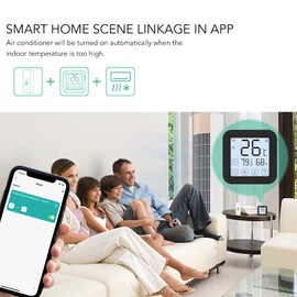 Temperature Humidity Sensor TH01 Humidity Monitor WiFi Indoor Outdoor Thermometer Hygrometer, App for Remote Monitoring