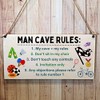 Second Ave Funny Joke Man Cave Rules Wooden Hanging Gift