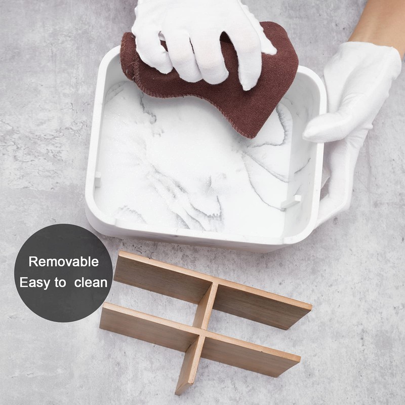 SZYRL Desk Organizer, Marble Remote Holder for Table, Modern Office