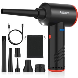 Compressed Air Duster 6000mAh Battery - Electric Air Duster Addcolor AD-38 Keyboard Cleaner for Office-3 Adjustable Wind Speeds with LED Light, Cordless & Reusable Canned Air Duster for Computers