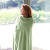 Snug Rug Sage Green Sherpa Fleece Fluffy Luxury Sofa Blanket