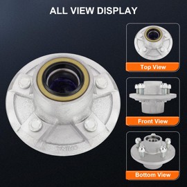 OCPTY Trailer Hub Wheel Bearing Kits for 1-1/16 Outer 1-3/8 Inner Tapered Spindle Grease Seal for 3,500 lb. Axles 5 Bolt Lug Hot-Dipped