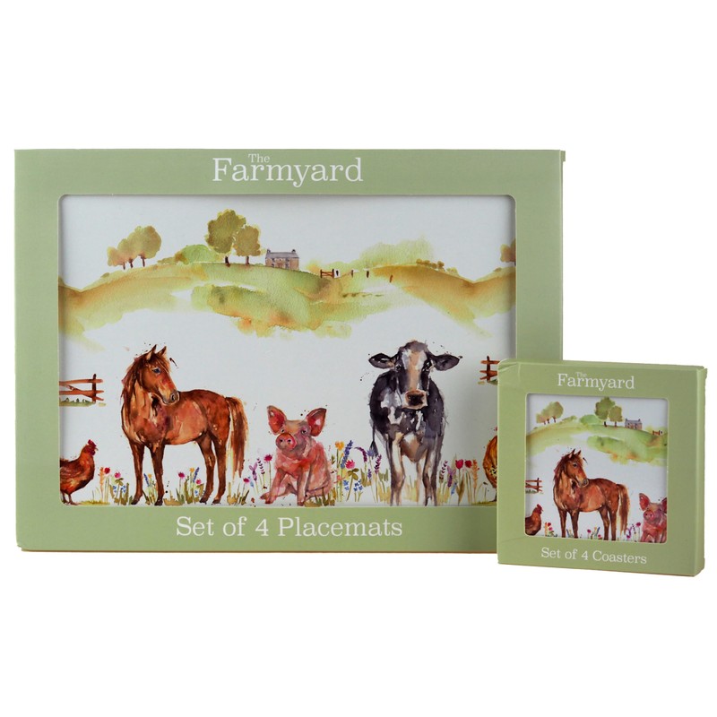 Hardback Placemats & Coasters - The Farmyard - Farm Animals