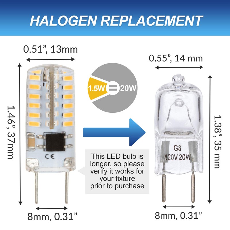 Simba Lighting G8 LED Dimmable Light Bulb (5 Pack) 1.5W