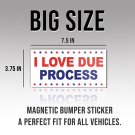 Magnet Sticker I Love Due Process Magnetic Liberal Progressive Values, Democrat Feminist Gift, Human Rights Classic Magnet for Bumper, Refrigerator, Cruise Door, Car, Truck 7.5x3.75in