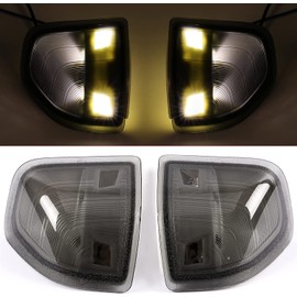 Kojem Side Mirror Turn Signal Lights Compatible with 2010-2018 Dodge Ram 1500 2500 3500 4500 5500 LED Outside RearView Tow Mirror Lamps Pair Replacement for 68302828AA 68302829AA (Smoked Lens)