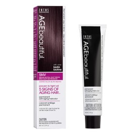 AGEbeautiful Permanent Liqui Creme Hair Color Dye | 100% Gray Coverage | Anti-Aging | Professional Salon Coloring | 5NV Medium Neutral Violet Brown