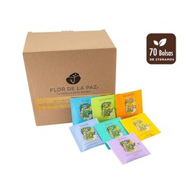 Flor Paz Caja Surtido Variedad Sabores Infusión Herbal Orgánica Artesanal Sustentable Bolsitas