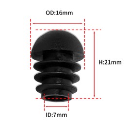 Flyshop 16-Pack 5/8", 16 mm Black Plastic End Caps Round Tube Inserts Furniture Glides for Tables and Chairs (Fit 5/8", 16 mm OD Tube)