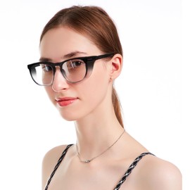 TOREGE Clear Safety Glasses, Upgrade Gradient Safety Goggles Eye Protection With Anti-Fog And Anti-Blue Light Lens, Perfect Alt To Regular Protective Eyewear For Men Women(Gradient Black)