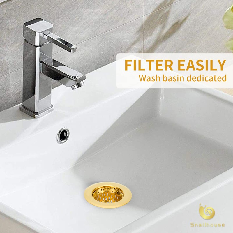 Snailhouse Bathroom Sink Strainers, 2 Pack 2.17 Inches Stainless Steel