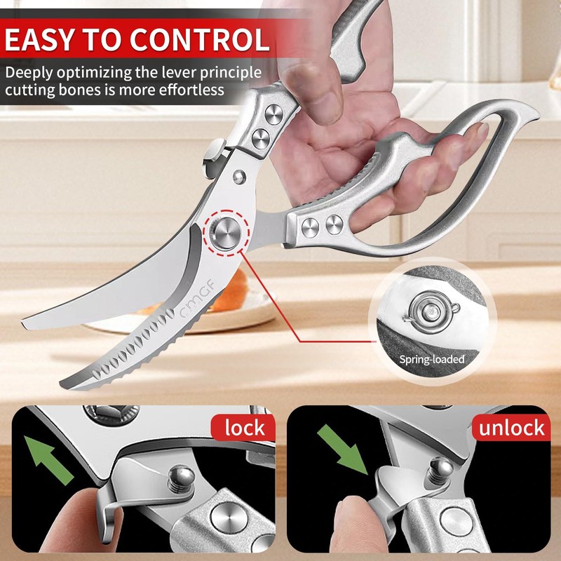 Heavy duty kitchen scissors ultra-sharp food scissors for effortless poultry