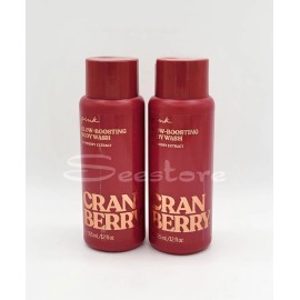 Victoria's Secret Pink Cranberry Glow Boosting Body Wash Gel 12 oz Set of 2