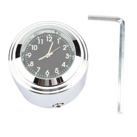 EVGATSAUTO Motorcycle Handlebar Watch, 7/8 Inch 1 Inch Motorcycle Handlebar Mount Clock Precise Time Gauge (Black)