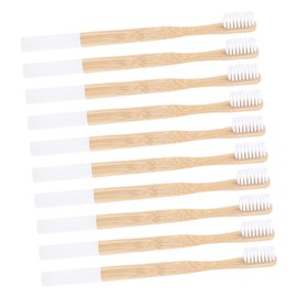 FOMIYES 10pcs Manual Toothbrushes: Bamboo Toothbrushes with Soft Bristles & Bamboo Handle Reusable and Portable for Adults Easy to Use