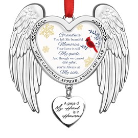 Angel Memorial Ornament Red Cardinal Christmas Ornaments Thoughtful Sympathy Gifts for Loss of Grandma, Bereavement Gifts, Rememberance Gifts for Loss of Grandmother in Memory of Loved One Gifts