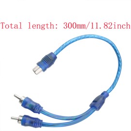 CHENJIN 6PCS Speaker Converter Cable One Female to Two Male Car Subwoofer Audio Cable Car 1.2 Audio Cable One Female to Two Male for Car Home Audio TV Home Theatre