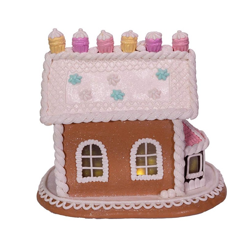 Kurt S. Adler 9-Inch LED Lights Gingerbread House, Multi
