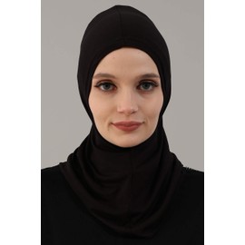 Aisha's Design Instant Turban 95% Cotton Head Scarf Lightweight Headwear Ninja Cap, Slip on Hijab, 3 Pack, 2 Black-1 Ivory