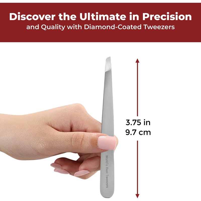 WBT Diamond Tip Slant Precision Tweezer for Eyebrow & Ingrown