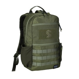 MGFLASHFORCE Small Military Tactical Backpack, Molle Army Pack Assault Daypack, Laptop Compartment, 15L (Green)