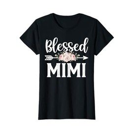 Womens Blessed to be Called Mimi Floral Mom Grandma Mother's Day T-Shirt