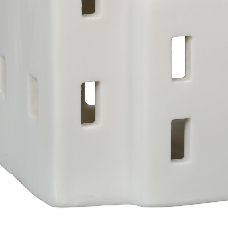 Relaxdays Ceramic Tea Light House, Light House for 1 Tea