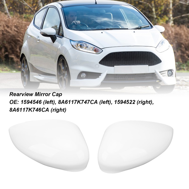1pair Rearview Mirror Cap 1594546 White Wing Mirror Cover Cap