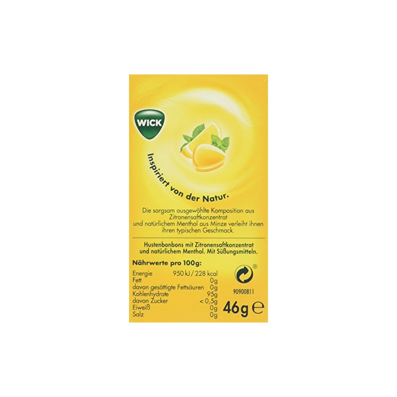 Wick Lemon & Natural Menthol No Sugar Click Box Pack