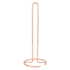 Wrought Iron Tissue Holder Smoother Surfaces Simple 1 Piece Molding Tissue Reserve Paper Holder for Office Kitchen Desktop Rose Gold