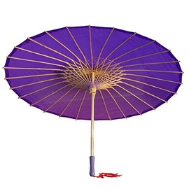 AEAOA Plain Bamboo Cloth Parasol Umbrella Great for Wedding Party Favor (Purple)