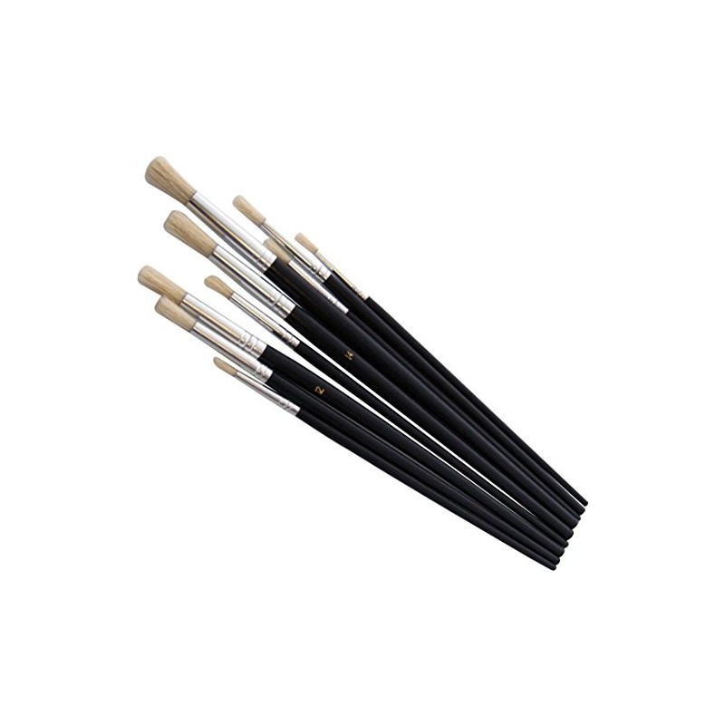 Amtech S4135 9 Piece round tip art brush set